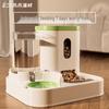 Automatic Pet Feeder: Double Bowl for Cat and Dog Food & Water, Anti-Black Chin Design