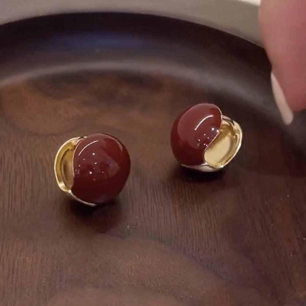 Party Copper Temperament Lady Korean Style Earrings Enamel Ear Buckle Stud Earrings Women Earrings