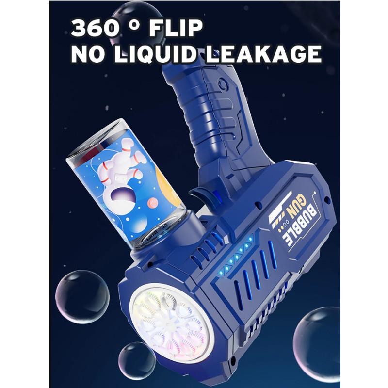 Ручной световой пистолет для мыльных пузырей на 10 отверстий, полностью автоматический электрический пистолет для мыльных пузырей, детские игрушки без батареек и мыльной воды