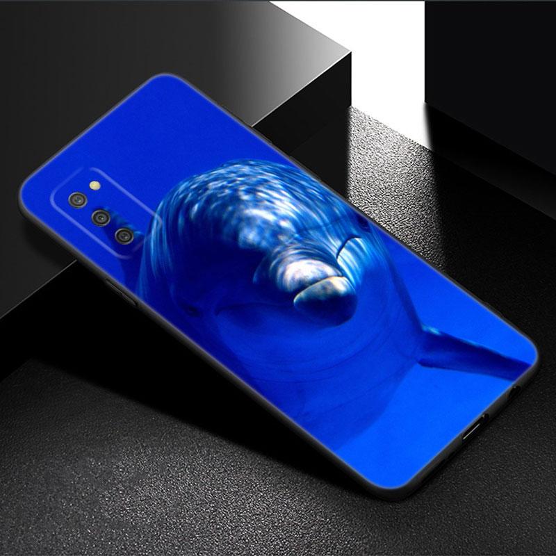 Animal Dolphin Phone Case For Samsung Galaxy A01 A03 Core A04 E A02 A05 A10 A20 A21 A30 A50 S A6 A8 Plus A7 2018 Black Cover