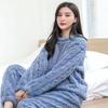 Women Warm Two Piece Sets Thicken Velvet Ribbed Fleece Set Pullover Pants Casual Pajama Sets Women Autumn Winter