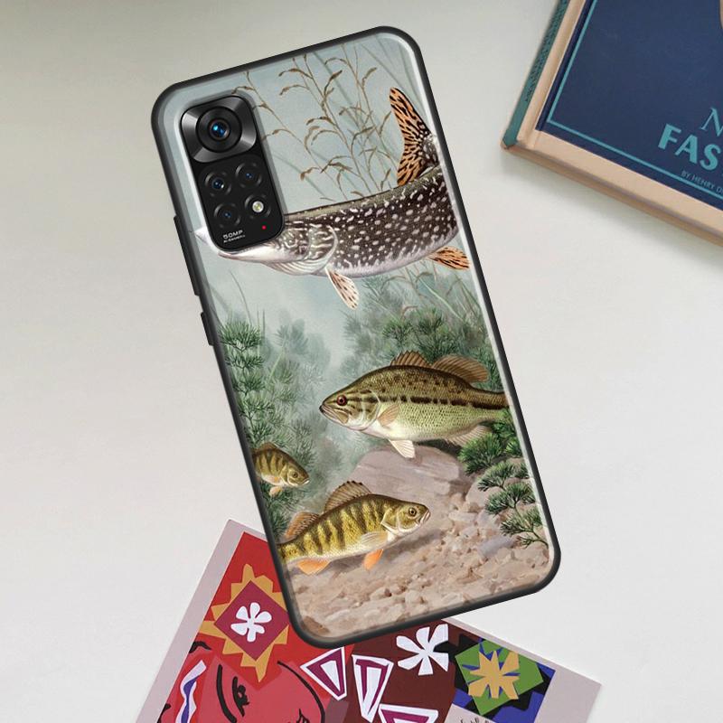 Fishing Painting Case For Xiaomi Redmi Note 13 14 Pro 12 11 10 15 Pro Plus Redmi 15C 14C 13C 10C 12C 15 Cover