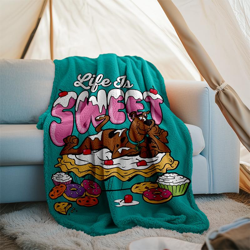 Scoobydoo Theme Printed Blanket Perfect For Couch Bed Travel Outdoor Use Machine Washable Cozy Durable