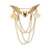 Suit Retro Chain Angle Wing Lapel Pin Heart-Shaped Jewelry Brooches Fashion Accessories Brooch Pins