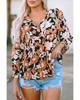 Azura Exchange Блузка с цветочным принтом и рукавом 3/4
