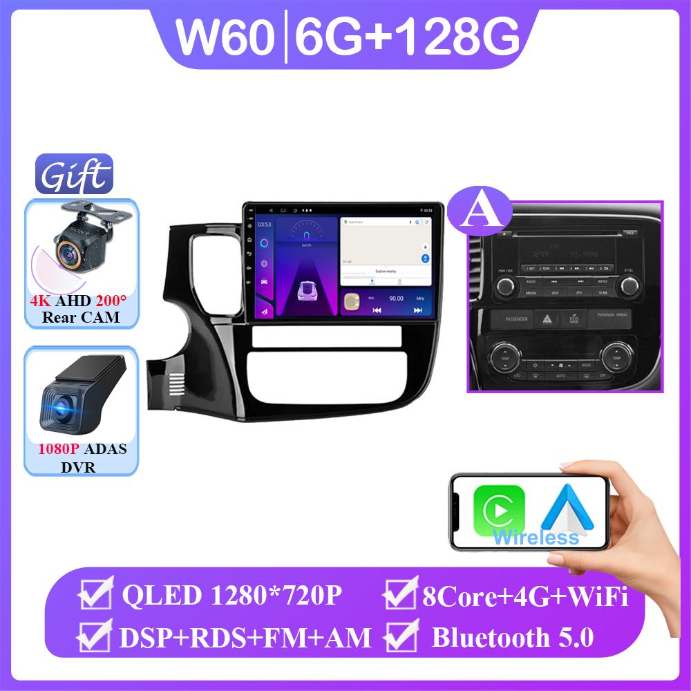 Навигация GPS Android 14 Авто Для Mitsubishi Outlander 3 2012-2018 Carplay Автомобильный Видеоплеер 2din DVD Мультимедийная Головное Устройство 2K BT