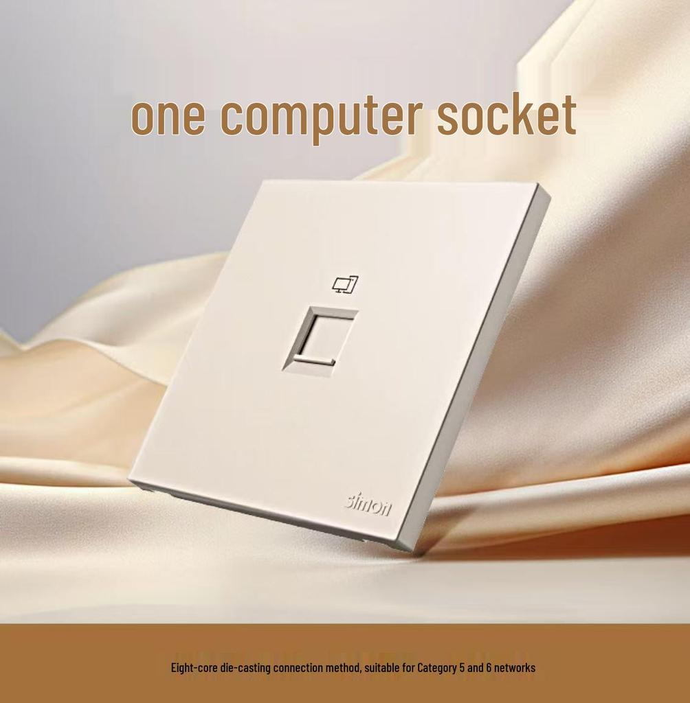 Simon i6Air Ultra-Thin Five-Hole 86 Type Switch and Socket for Home Decor