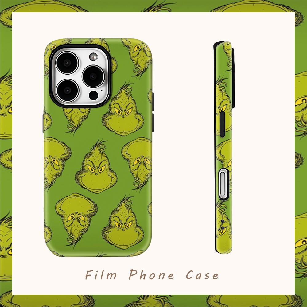 Funny green monster g-grinchs Phone Case for iPhone 17 16e 16 15 14 13 12 11 7 8 Air Pro Max Plus Luxury Double-layer Back Cover