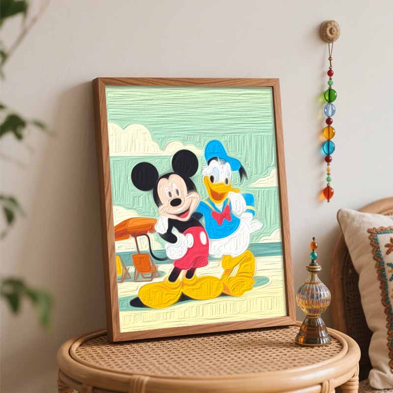 Disney Mickey Mouse and Donald Duck oil painting handmade painting kit diy home room decoration gift