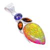 Triplet Fire Opal, Smokey Gemstone 925 Sterling Silver Jewelry Pendant 2.5" AH-3275