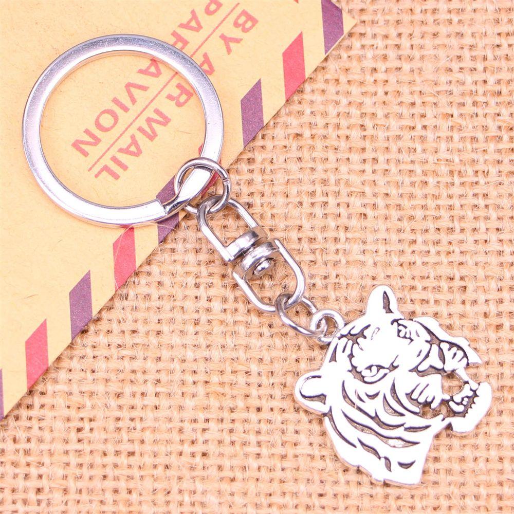 New Year 2022 Chinese Zodiac Tiger Keychains Festival Ornament Animals Tiger Head Tiger Keyrings