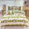 Cotton 4-piece Set Thickened Brushed Fresh Cotton Bed Sheet Quilt Cover Hats Models Dormitory 3-piece Set