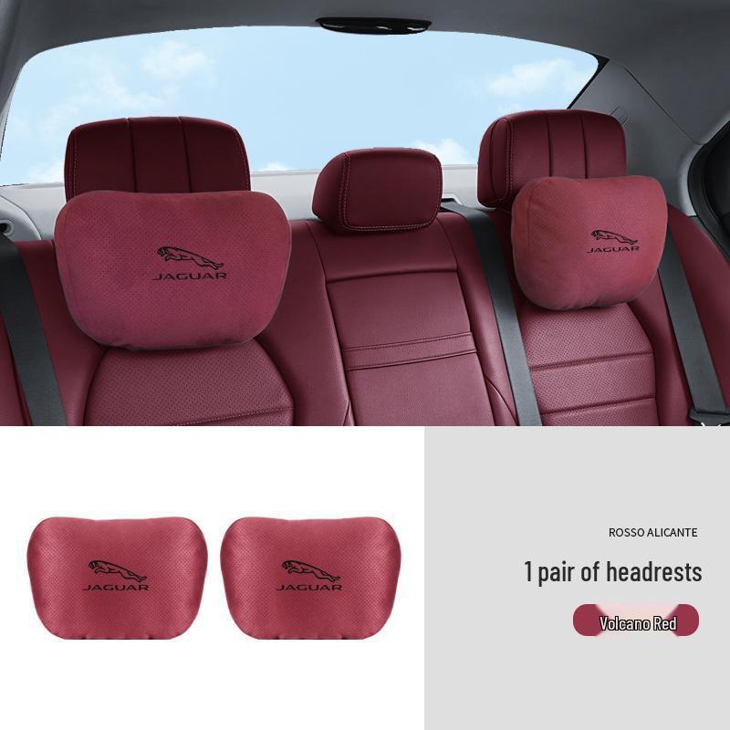 Дышащие подголовники с поддержкой шеи из замши для автомобильных сидений Jaguar XEL/XFL/F-PACE