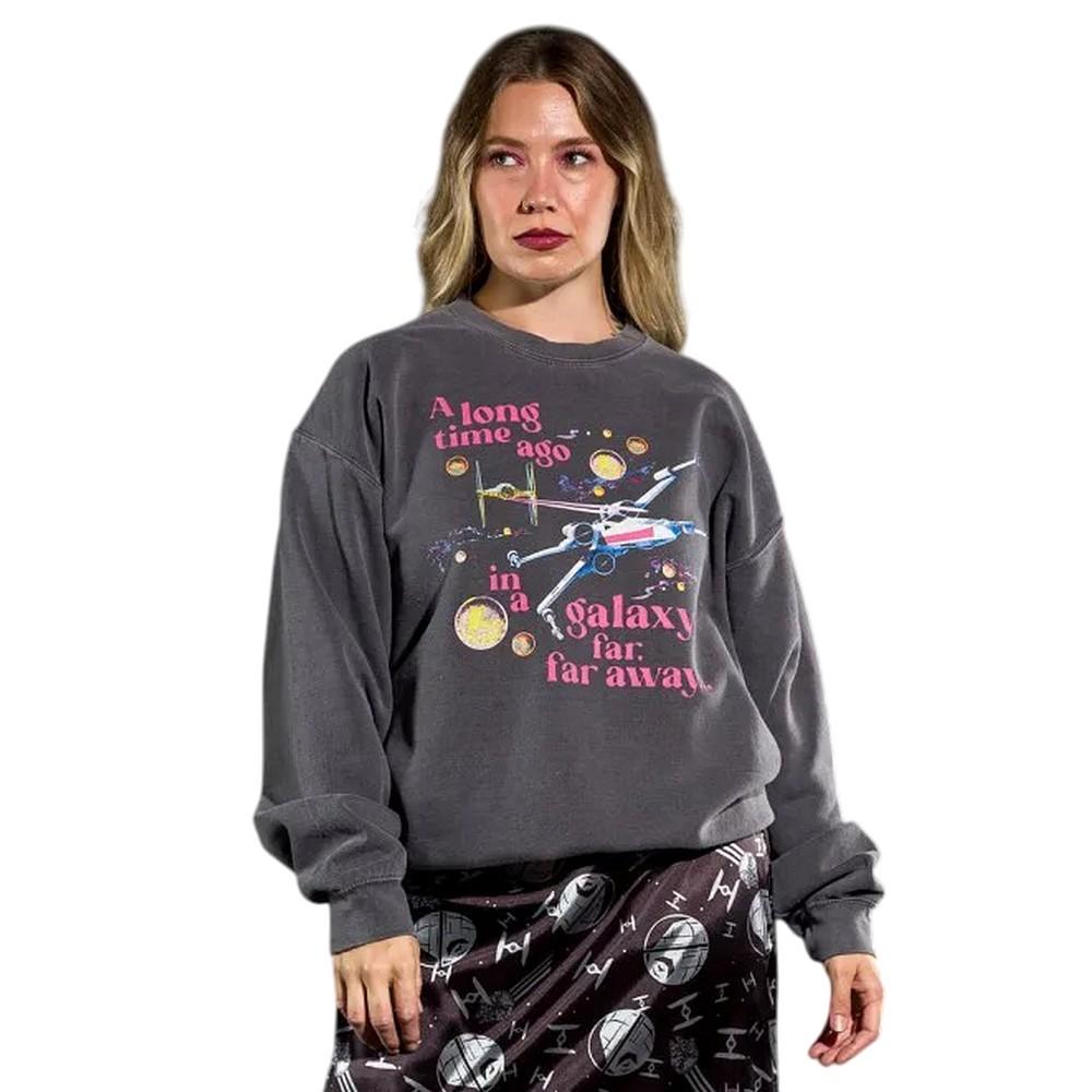 Star Wars Unisex Adult A Long Time Ago In A Galaxy Far Far Away Vintage Washed Sweatshirt