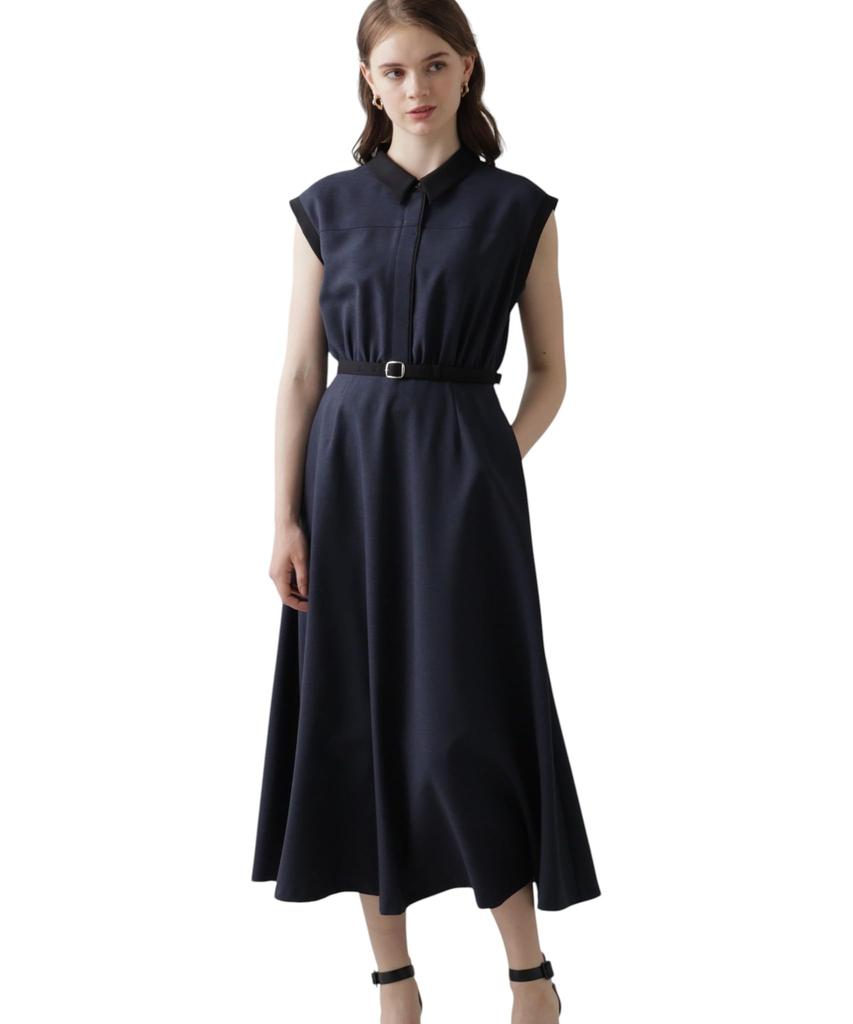 Shirt Size Size 36 [Pinky & Dianne] Dress, Bicolor, 031-6240713, Women's, 120_Navy,