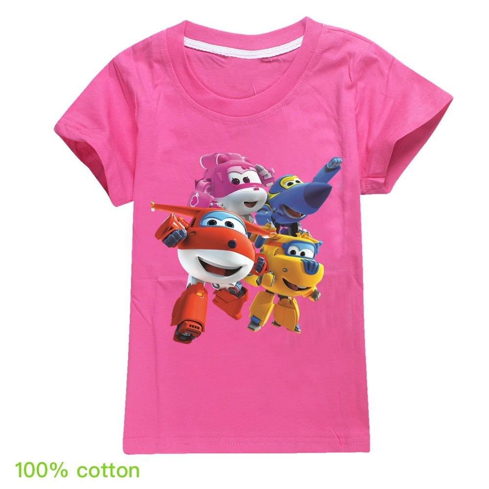 Baby Funny O-Neck Tshirt Toddler Summer Boys Cartoon Super wings T-shirt 3D Printed Baby Girls Streetwear Children Kids Clothes