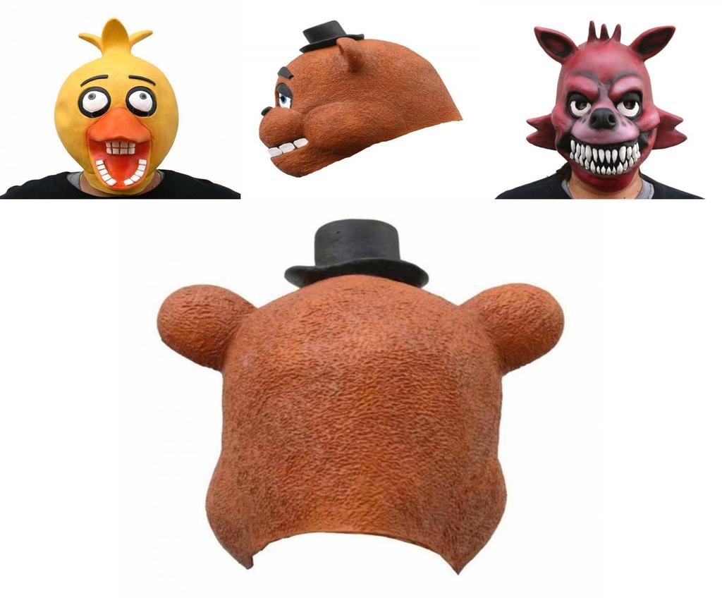 Взрослая латексная маска на голову Five Nights At Freddy's в стиле Фредди Чики Бонни Фокси