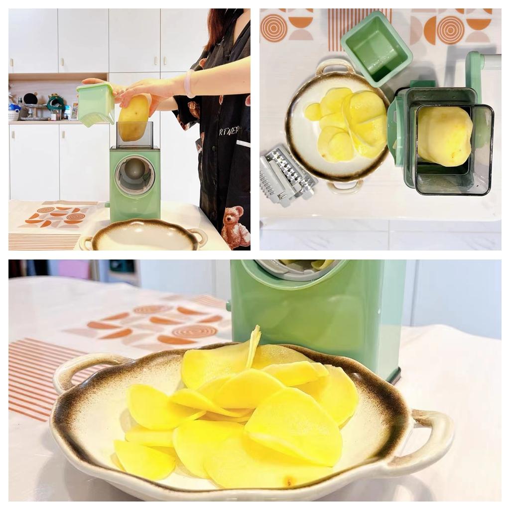 Multifunctional Vegetable Cutter Slicer Rotary Grater Scraping and Slicing Potato Radish Coarse Household Kitchen Tool Items