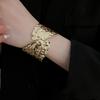 Leaf Cuff Bangles Gold Silver Exaggerated Bracelet Unique Wide Open Bangle  Women