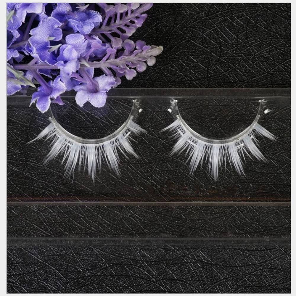 Woman's Fashion Thick Cross White Natural Long False Eyelashes Long Cross Eyelashes Extension