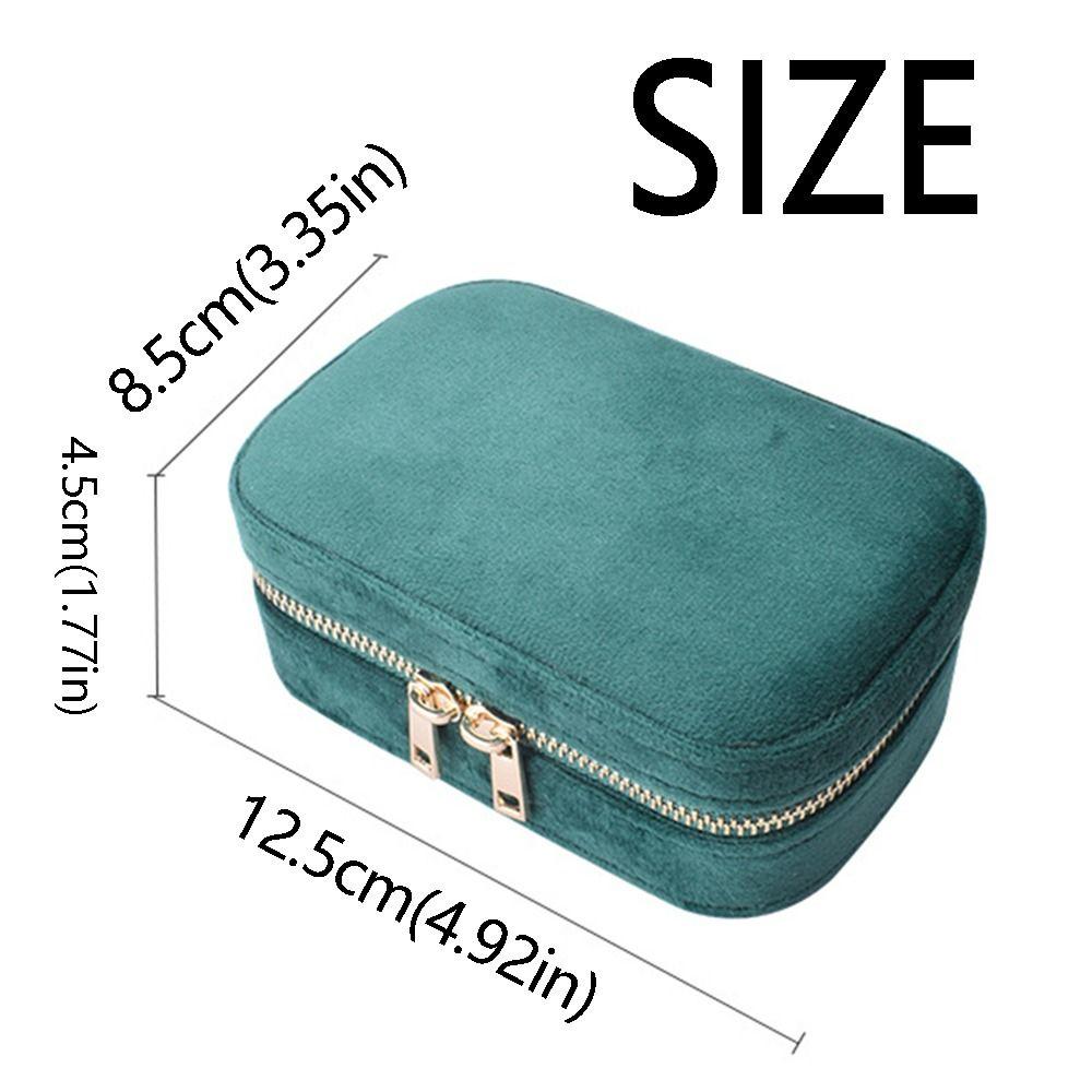 Velvet Portable Jewelry Box Square Necklace Storage Case Travel Jewelry Case Rings Storage Case