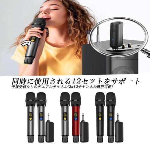 Oulou Wireless Microphone, Rechargeable Dynamic UHF Microphone for Karaoke, 12 Channels, 3.5mm/6.35mm Compatible, Receiver Included, 50 Meter Transmis