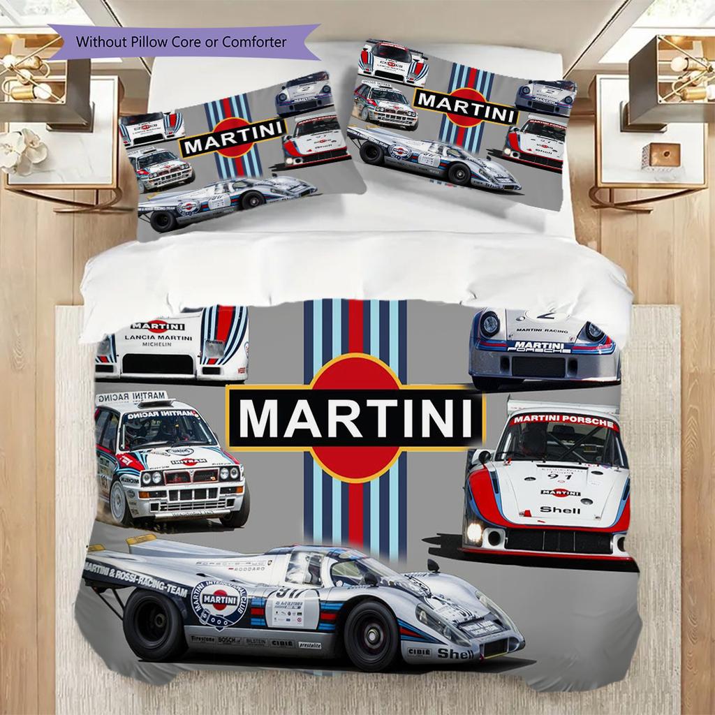 Martini Stripes Elegance Three-piece set (1 * duvet cover + 2 * pillowcase, without core) 2D Flat Christmas birthday gift Duvet cover and pillowcase