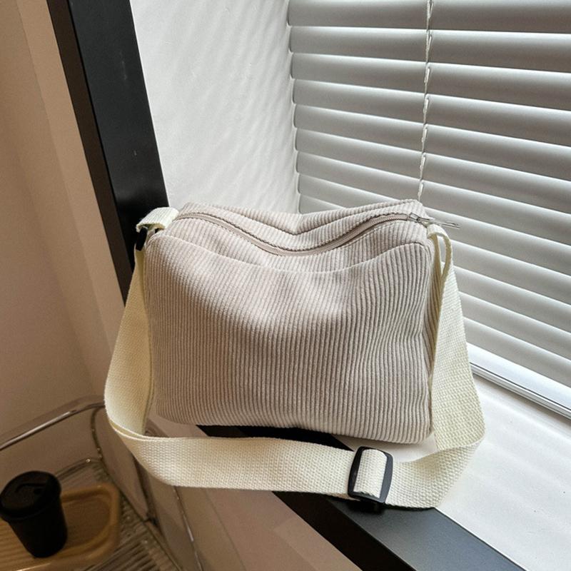 Сплошная вельветовая сумка через плечо, универсальная сумка на молнии, универсальная сумка через плечо для ручной клади