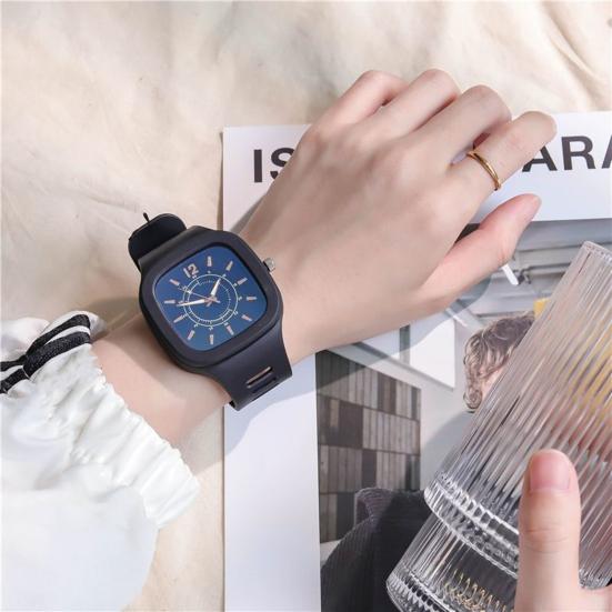 Женские часы в японском стиле, регулируемый пластиковый ремешок, кварцевый механизм с квадратным циферблатом, студенческие аналоговые часы, наручные часы для путешествий на каждый день