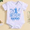 Хлопковый комбинезон для младенцев и девочек с принтом «My 1ST Birthday 2023» с короткими рукавами