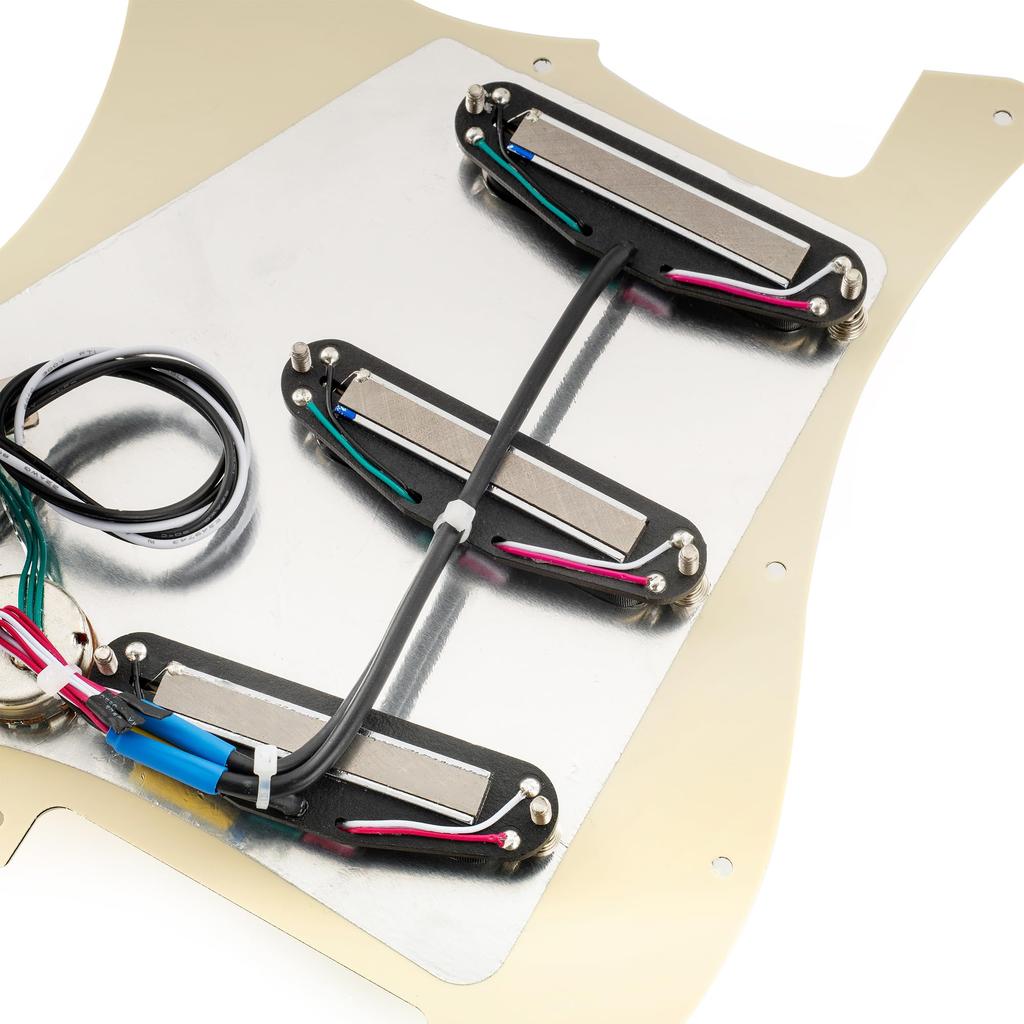 Musiclily SSS Strat Prewired Pickguard Alnico 5 Single Size Humbucker для электрогитары Strat 4P Aged White Pearl Pro-SE ST-DPHA