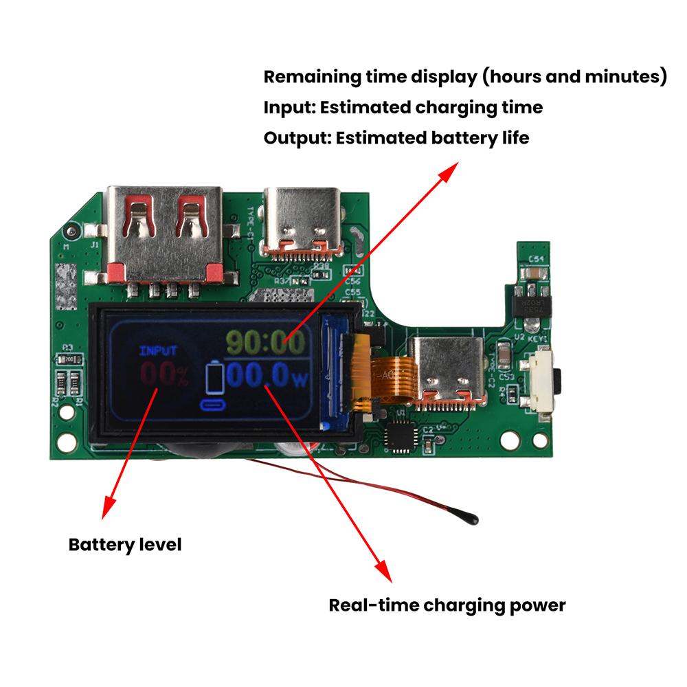 PD 45W 65W Fast Charging Module With TFT Color Screen For DIY Power Bank Support PD QC Protocols Multiple Protection