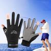 Перчатки для рыбалки мужские женские двухпальцевые из шелка для лета с защитой от солнца эластичные нескользящие тонкие дышащие перчатки для вождения велосипедные
