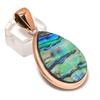 Abalone Shell Gemstone Copper Jewelry Pendant 2.05"