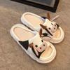 Non-slip Universal Indoor Home Cotton Linen Sandals Cute Cartoon Cow Linen Slippers Man Four Seasons