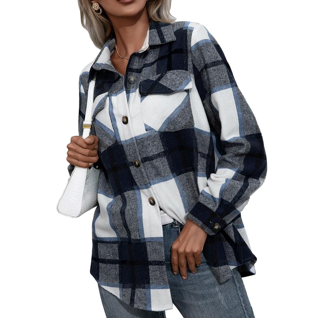 Женские фланелевые рубашки в клетку с длинными рукавами, топы на пуговицах стандартной посадки, осенняя уличная одежда