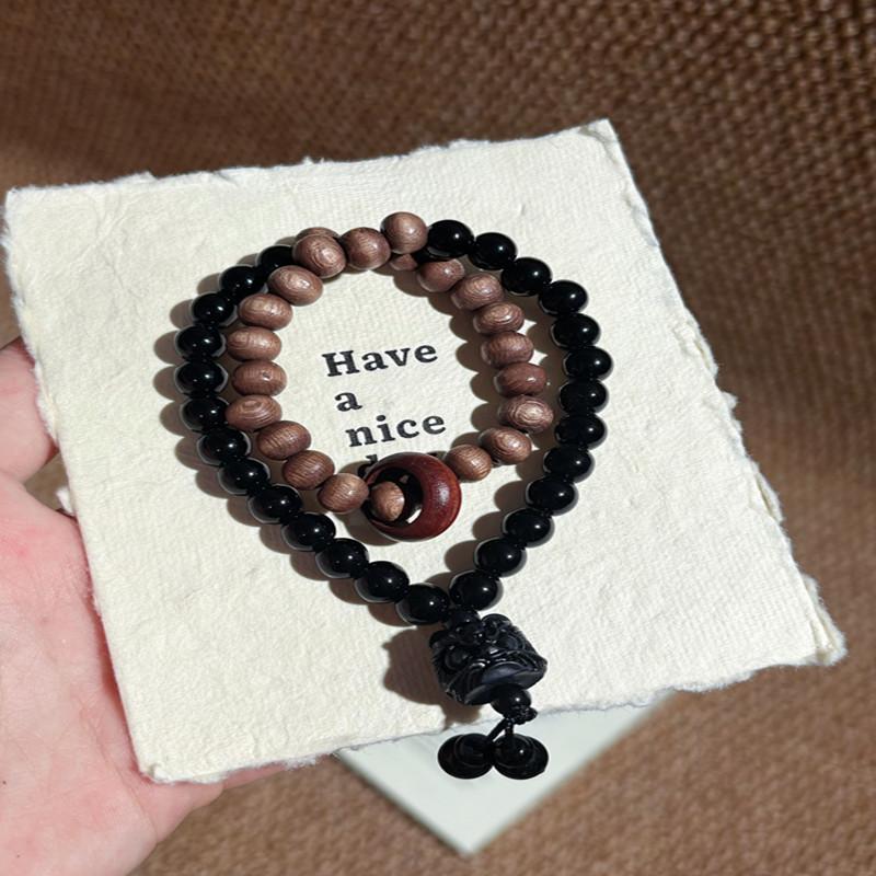 Wooden Beaded Lotus Bracelet Girl's New Chinese Style Bracelet Zen Niche Vintage Bracelet Girlfriend