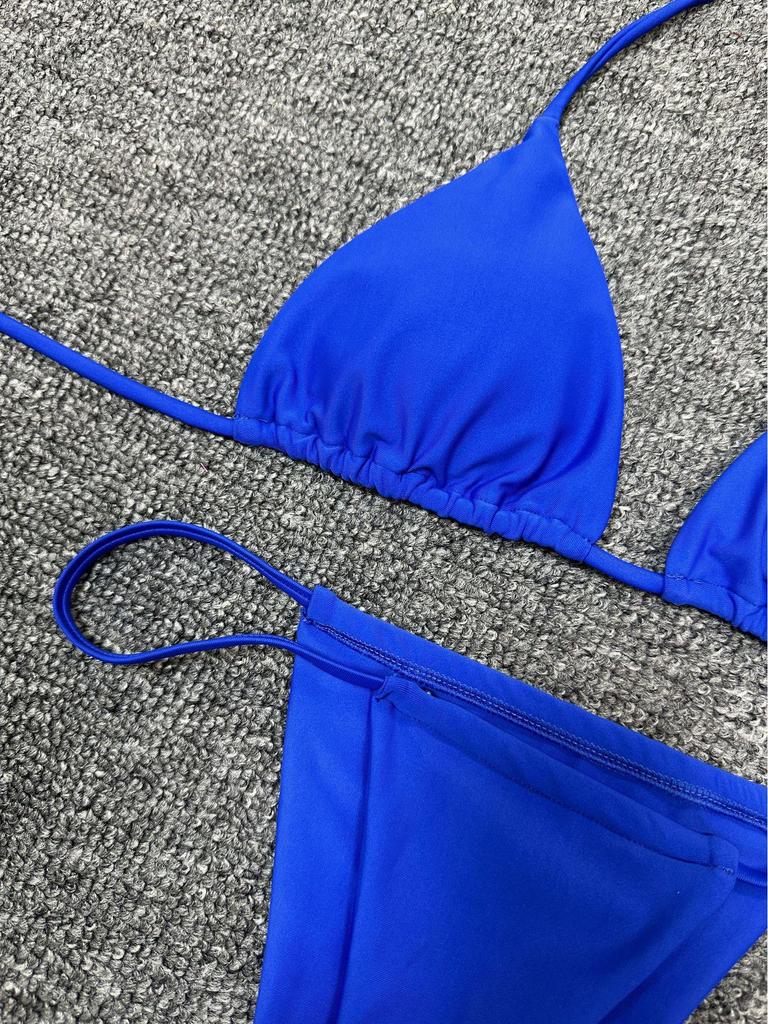 Женское бикини европейского и американского стиля с однотонным принтом - сексуальный дизайн с разрезом