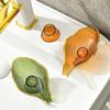 No punching Soap Box Leaf Shape Soap Holder Creative Soap Tray  Household