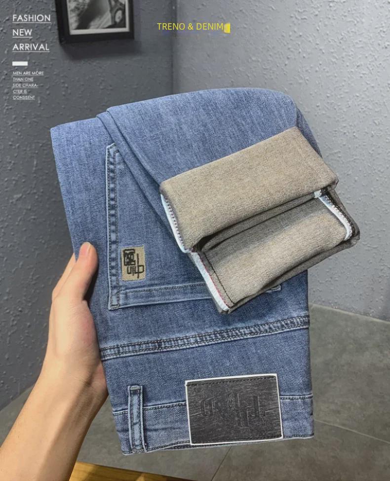 Мужские облегающие джинсы с вышивкой: Эластичный, мягкий, стильный и подходит для всех сезонов