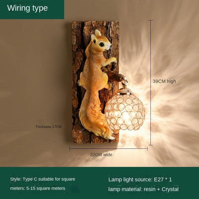 Скандинавский стиль смола белка хрустальная светодиодная настенная лампа винтажный лофт декор спальня прикроватная фоновая бра искусство прихожая настенные светильники