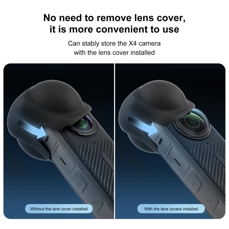 Силиконовая защитная крышка для объектива PULUZ для Insta360 X4 / X4 Air / X5 (черный)