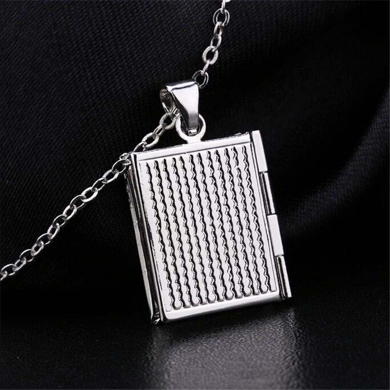 Women Men Silver Color Book Box Photo Locket Pendant Jewelry Without Chain For Friends Wholesal R6A5