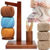 Wooden Yarn Holder Yarn Ball Holder Spinner with Phone Stand Rotating Yarn Ball Holder Wool Yarn Winder for Knitting Lovers