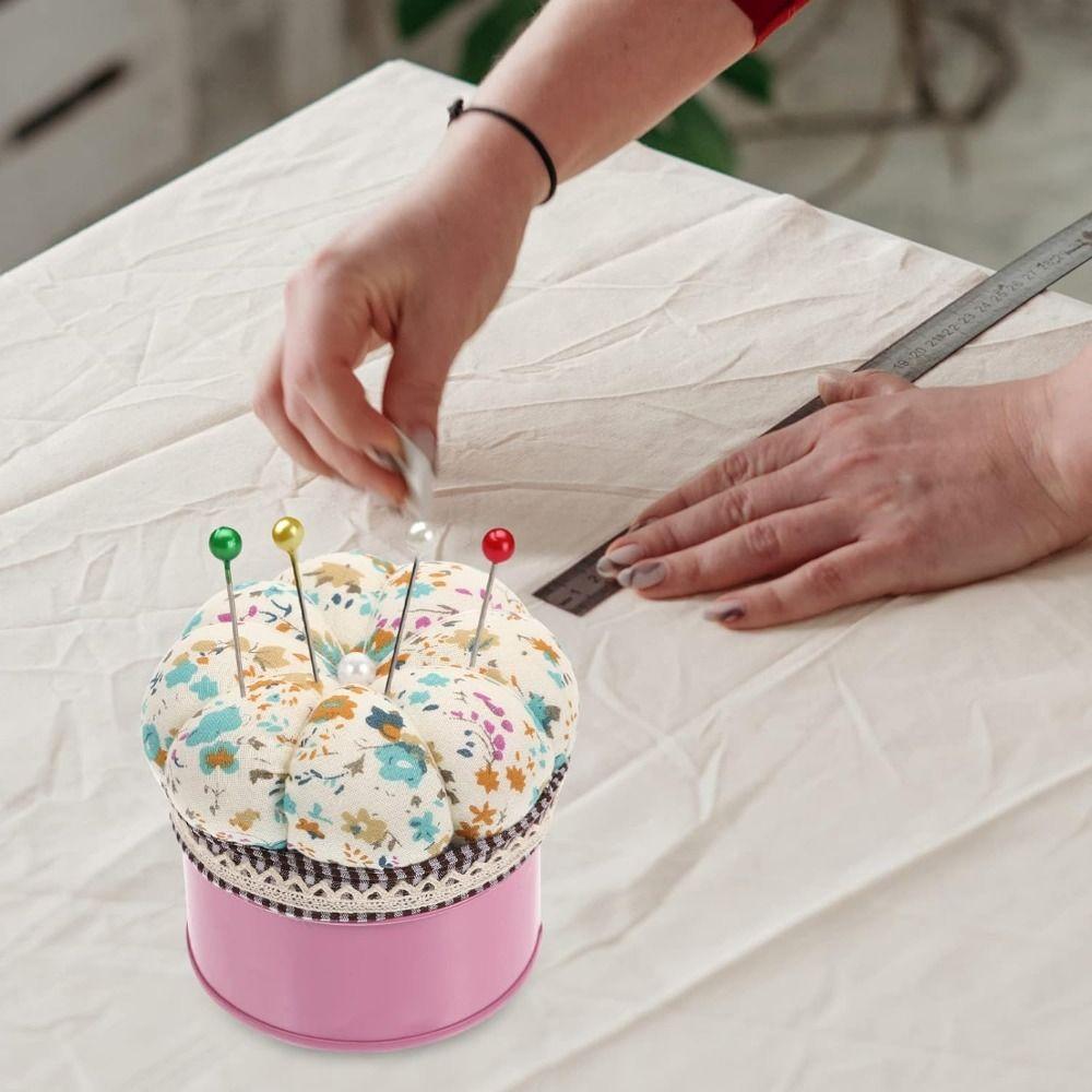 Pumpkin Shap Sewing Pin Cushion Button Storage Needle Holder  Sewing Embroidery Accessories