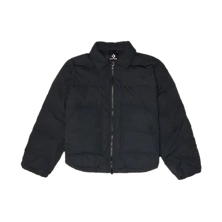 Converse Down Jackets Men's Black Lapel Moderate (Unisex) Down Jackets 10021966 A02