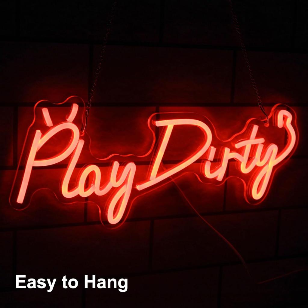 Play Dirty Светодиодная неоновая вывеска Неоновые огни для Декора Стены Питание от USB для Сатанинские Неоновые Огни для Спальни Бара Мужской Комнаты Вечеринки