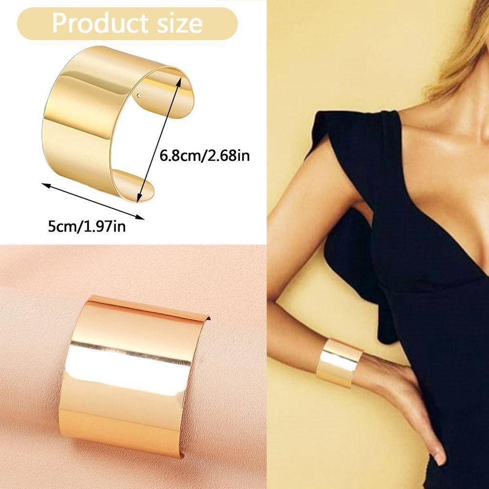 Adjustable Open Armlet Bracelet Gold/Silver Metal Bracelet Jewelry Cuff Bangle  Women