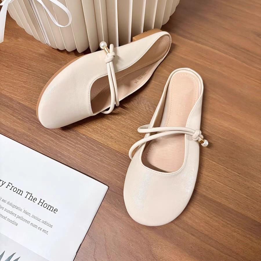 Плоская подошва мягкая подошва сумка голова полушлепанцы женские для улицы 2025 новые весенне-летние сандалии Мэри Джейн нежная полуподдержка одинарная обувь