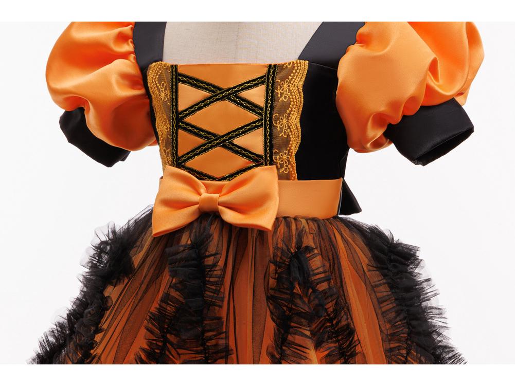 Хэллоуинское платье принцессы-ведьмы для девочек, косплей, маскарад с сеткой